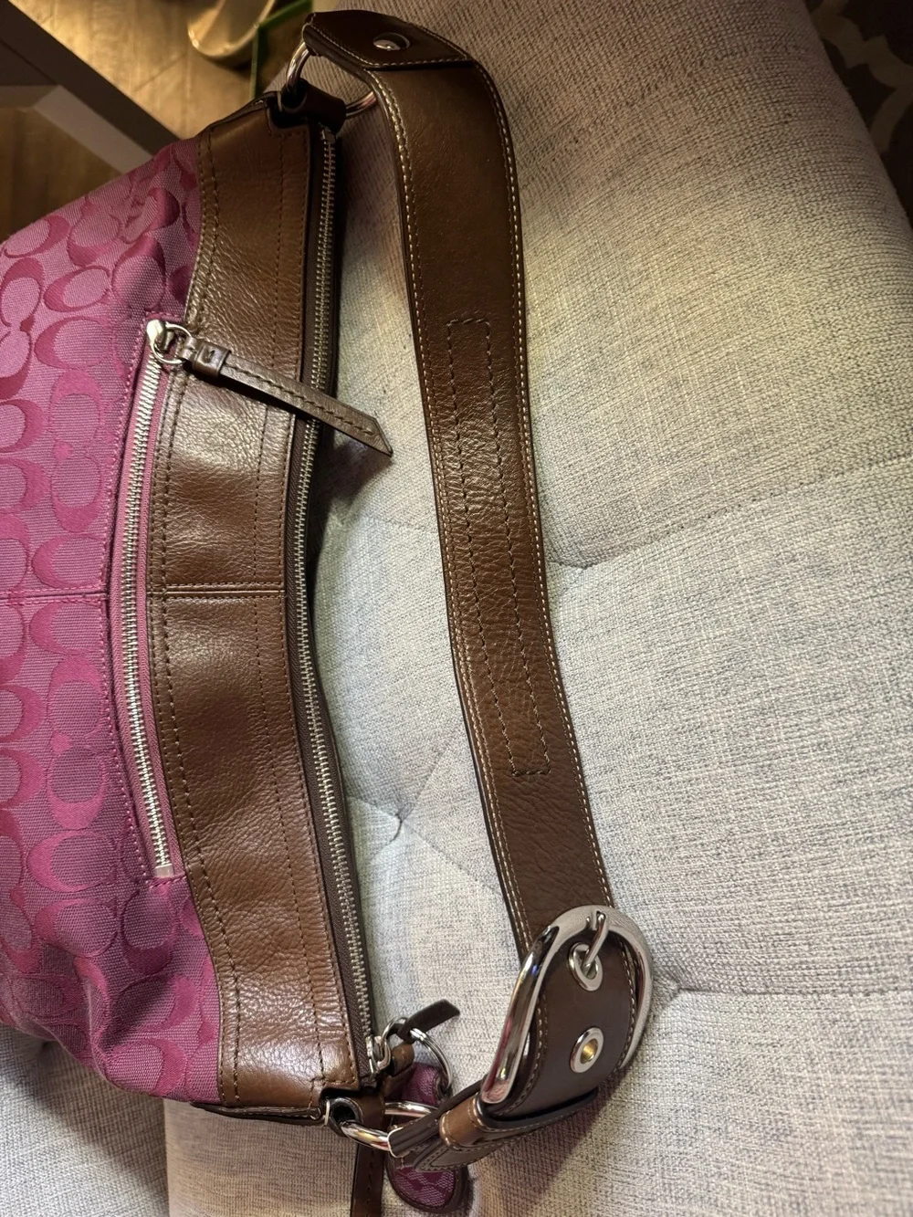 Coach Large Vintage Amethyst Soho Hobo Pleated Shoulder Bag and Matching Key Fob